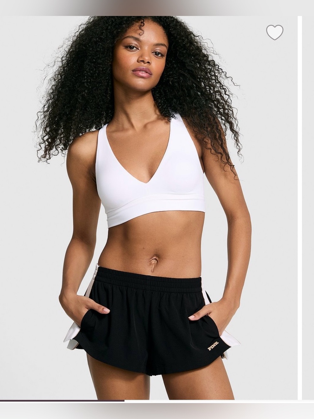 PINK Victoria’s Secret Woven Retro Shorts Women’s Large Black White NWT 1.5”